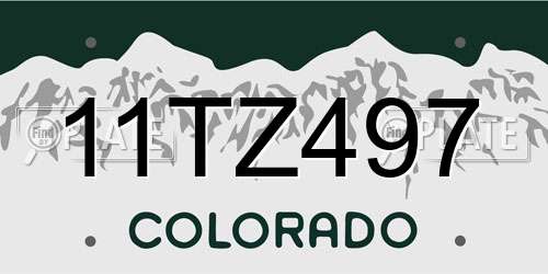 11TZ497 Colorado License Plate