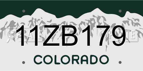 11ZB179 Colorado License Plate
