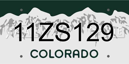 11ZS129 Colorado License Plate