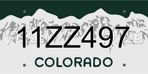 11ZZ497 Colorado License Plate
