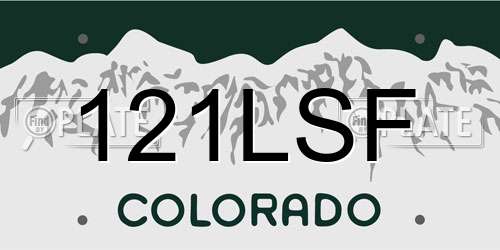 121LSF Colorado License Plate