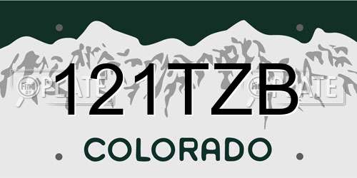 121TZB Colorado License Plate