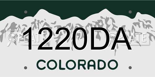 1220DA Colorado License Plate