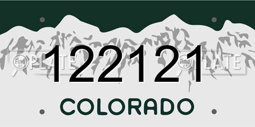 122121 Colorado License Plate