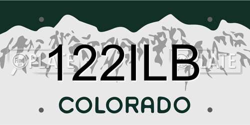 122ILB Colorado License Plate