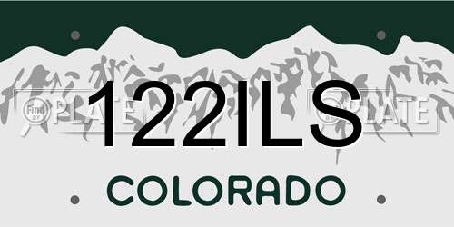 122ILS Colorado License Plate