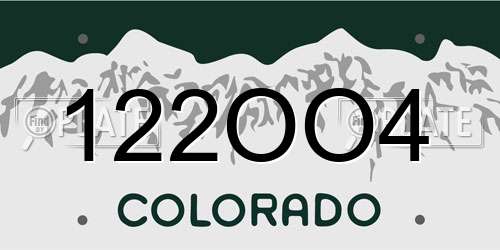122OO4 Colorado License Plate