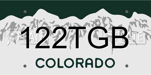 122TGB Colorado License Plate