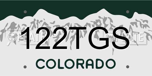 122TGS Colorado License Plate