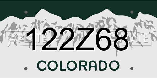 122Z68 Colorado License Plate