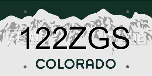 122ZGS Colorado License Plate