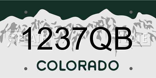 1237QB Colorado License Plate