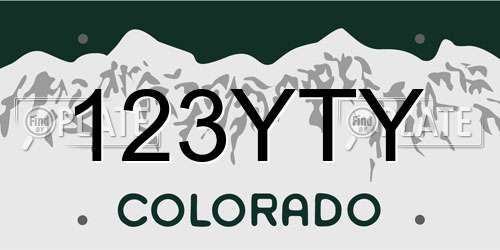 123YTY Colorado License Plate
