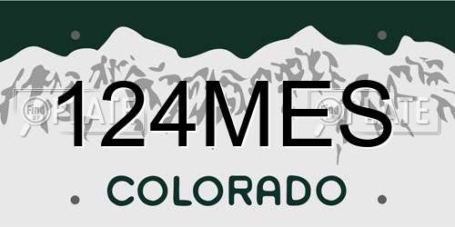 124MES Colorado License Plate