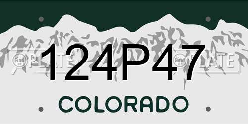 124P47 Colorado License Plate