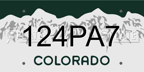 124PA7 Colorado License Plate