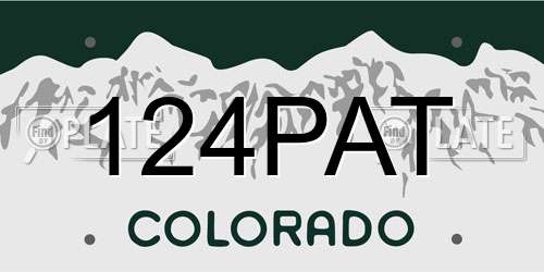 124PAT Colorado License Plate