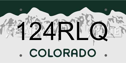 124RLQ Colorado License Plate