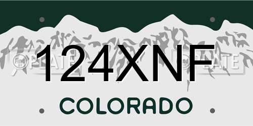 124XNF Colorado License Plate