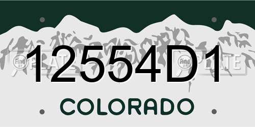 12554D1 Colorado License Plate