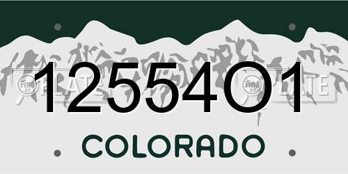 12554O1 Colorado License Plate