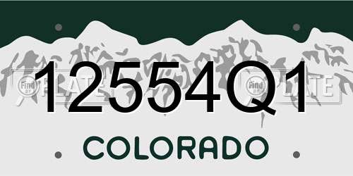 12554Q1 Colorado License Plate