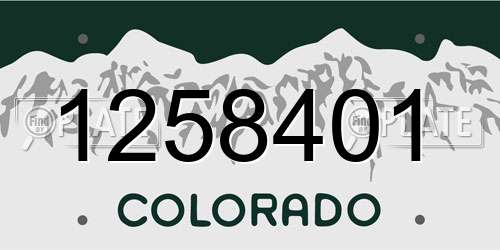 1258401 Colorado License Plate