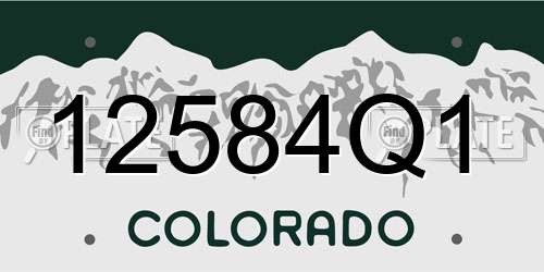 12584Q1 Colorado License Plate