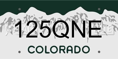 125QNE Colorado License Plate