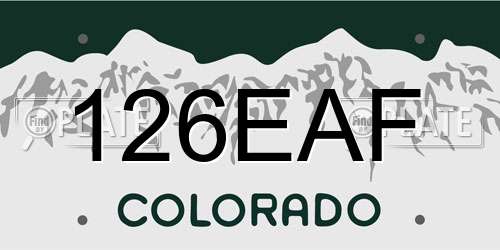 126EAF Colorado License Plate