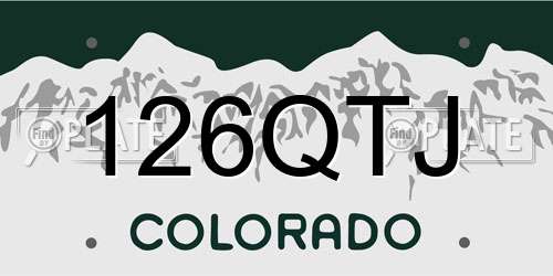 126QTJ Colorado License Plate