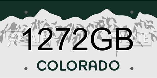 1272GB Colorado License Plate