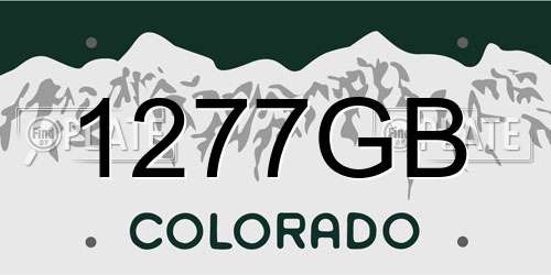 1277GB Colorado License Plate
