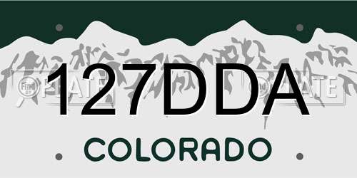 127DDA Colorado License Plate
