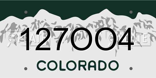 127OO4 Colorado License Plate