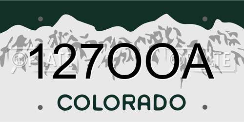 127OOA Colorado License Plate
