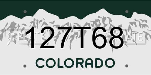 127T68 Colorado License Plate