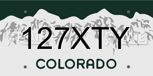 127XTY Colorado License Plate