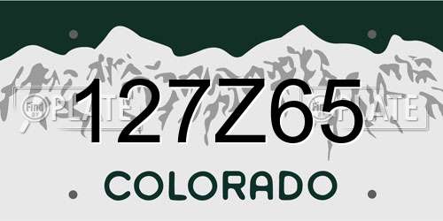 127Z65 Colorado License Plate