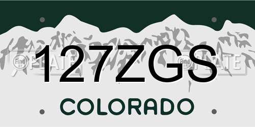 127ZGS Colorado License Plate