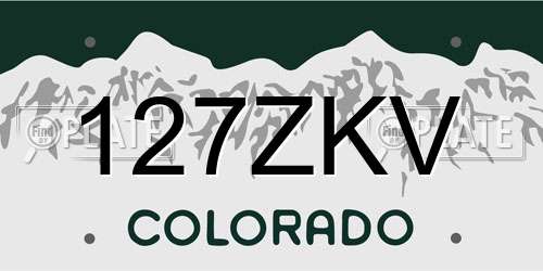 127ZKV Colorado License Plate