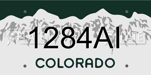 1284AI Colorado License Plate