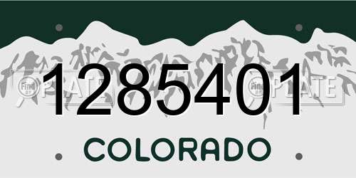 1285401 Colorado License Plate