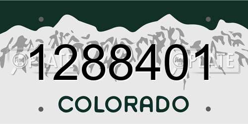 1288401 Colorado License Plate