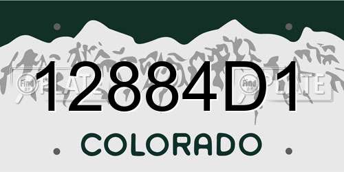 12884D1 Colorado License Plate