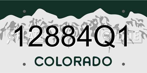 12884Q1 Colorado License Plate