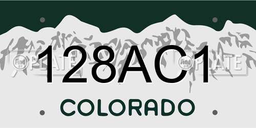 128AC1 Colorado License Plate