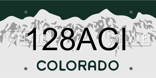 128ACI Colorado License Plate