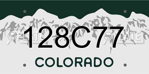 128C77 Colorado License Plate