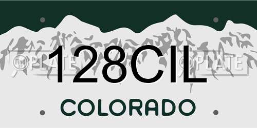 128CIL Colorado License Plate
